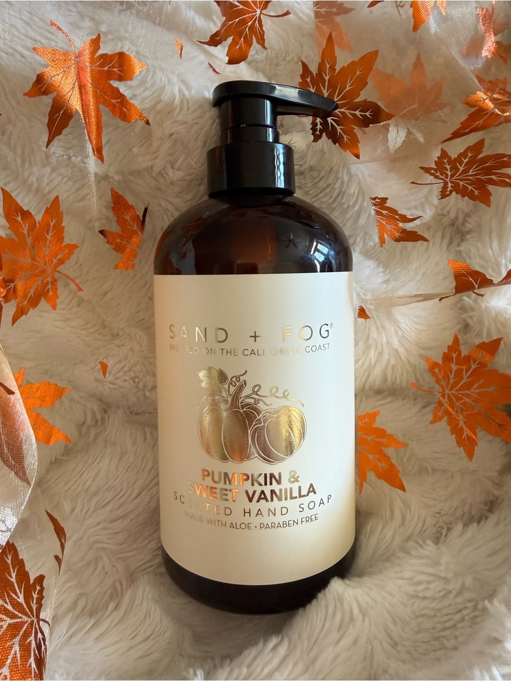 Sand & Fog- Pumpkin & Sweet Vanilla Scented Hand Soap-Large